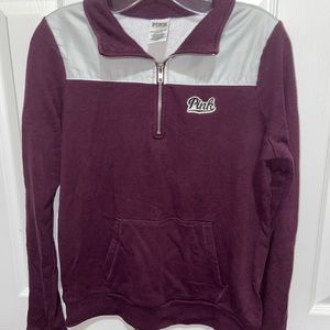VS Pink Maroon Quarter zip size small
